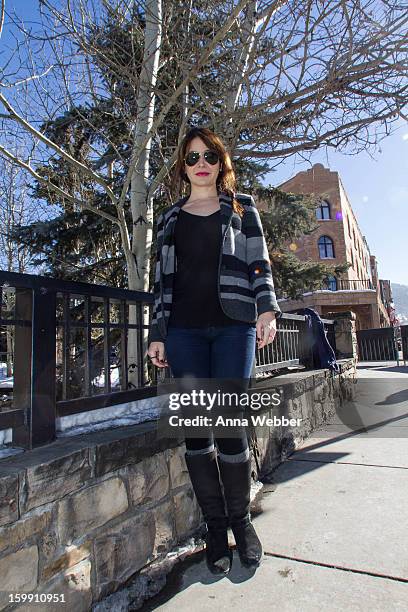 Katherine Castro, actress from Los Angeles, wearing Ray Ban aviators, WeWood watch, Rag & Bone Blazer, BSBG top, Cooples jeans, Neimann Marcus Socks,...