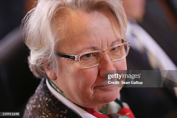 German Education Minister Annette Schavan arrives for the weekly German government cabinet meeting the day after the University of Dusseldorf...