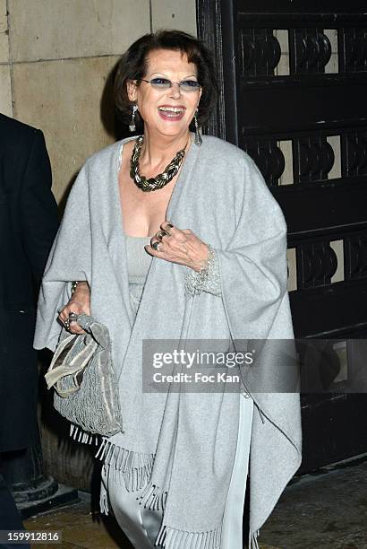 Claudia Cardinale attends the Giorgio Armani Prive Spring/Summer 2013 Haute-Couture show as part of Paris Fashion Week at Theatre National de...