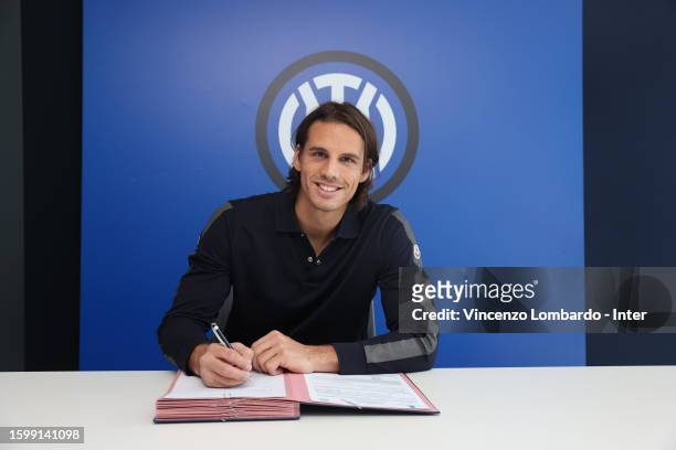 Internazionale unveil new signing Yann Sommer on August 07, 2023 in Milan, Italy.