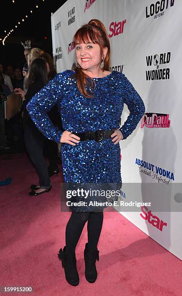 Comedienne Julie Brown arrives to the premiere of "RuPaul's Drag Race" Season 5 at The Abbey on January 22, 2013 in West Hollywood, California.