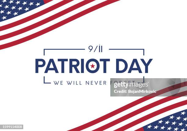 patriot day, 9/11 background. we will never forget. vector - we will never forget stock illustrations