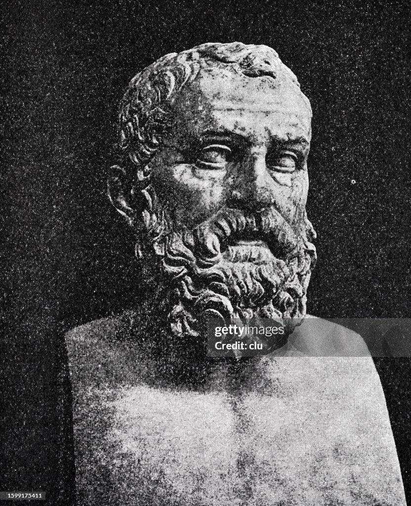 Solon bust, he said: No natural measure denotes the limits of greed.