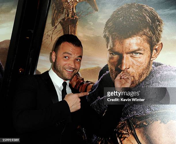 Actor Nick Tarabay arrives at the premiere of Starz's "Spartacus: War Of The Damned" at the Regal Cinemas L.A. Live on January 22, 2013 in Los...