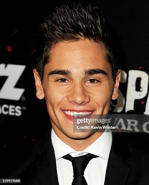 Actor Christian Antidormi arrives at the premiere of Starz's "Spartacus: War Of The Damned" at the Regal Cinemas L.A. Live on January 22, 2013 in Los...