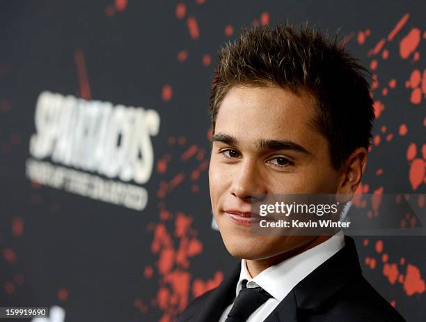 Actor Christian Antidormi arrives at the premiere of Starz's "Spartacus: War Of The Damned" at the Regal Cinemas L.A. Live on January 22, 2013 in Los...