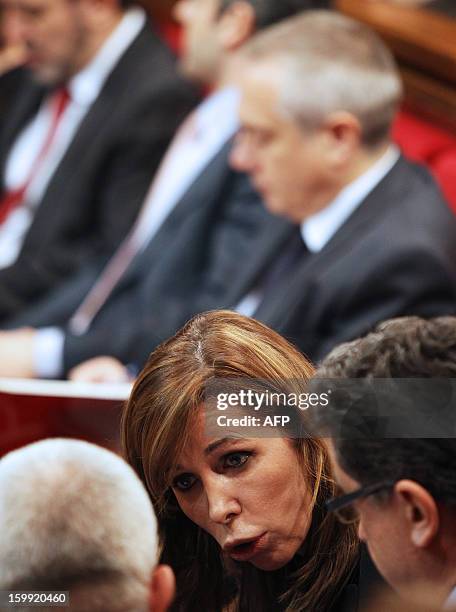 Popular Party leader of the Catalonia region Alicia Sanchez Camacho attends the opening session of the 10th legislative term of the Catalan...
