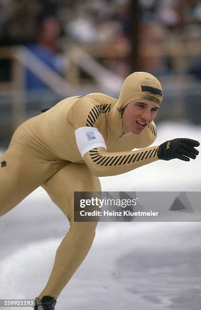 Winter Olympics: USA Eric Heiden in action during 10,000M race at Sheffield Oval. Lake Placid, NY 2/23/1980 CREDIT: Heinz Kluetmeier