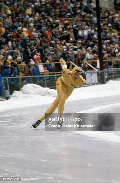 Winter Olympics: USA Eric Heiden in action during race at Sheffield Oval. Lake Placid, NY 2/14/1980 -- 2/23/1980 CREDIT: Heinz Kluetmeier