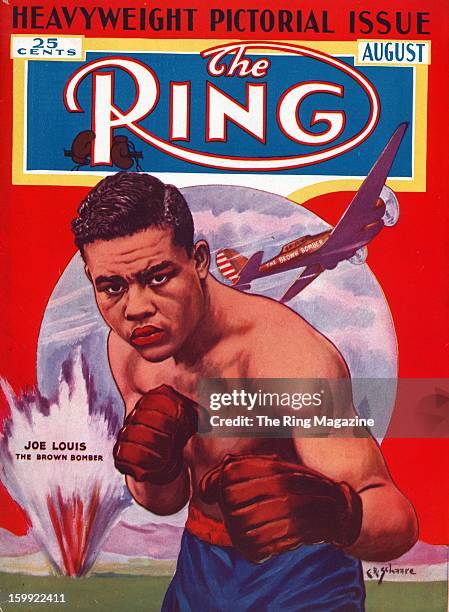Ring Magazine Cover - Illustration of Joe Louis on the cover.