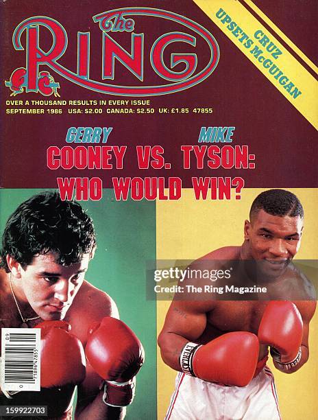 Ring Magazine Cover - Gerry Cooney and Mike Tyson on the cover.