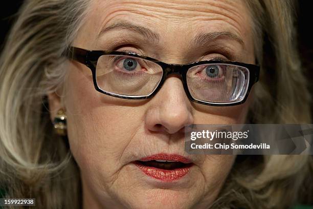 Secretary of State Hillary Clinton testifies before the Senate Foreign Relations Committee on Capitol Hill January 23, 2013 in Washington, DC....