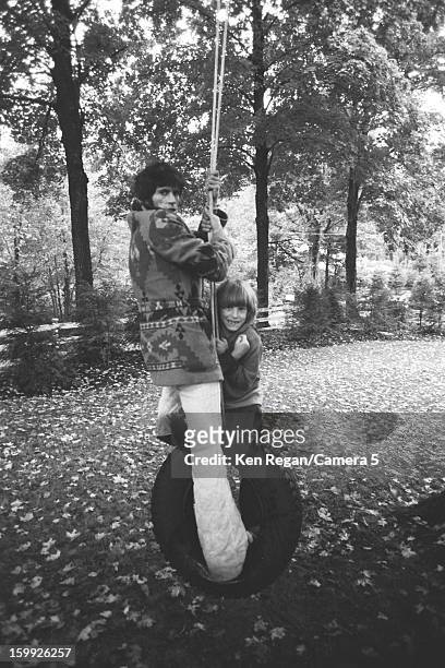 Musician Keith Richards of the Rolling Stones and son Marlon are photographed at home in 1977 in Weston, Connecticut. CREDIT MUST READ: Ken...