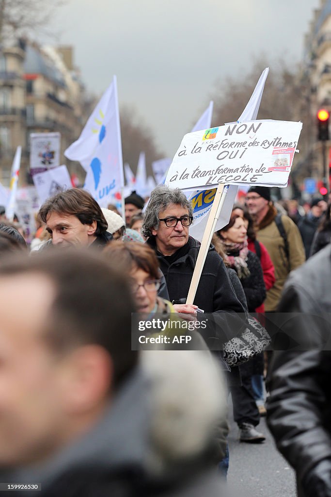 FRANCE-EDUCATION-LABOUR-STRIKE-PROTEST