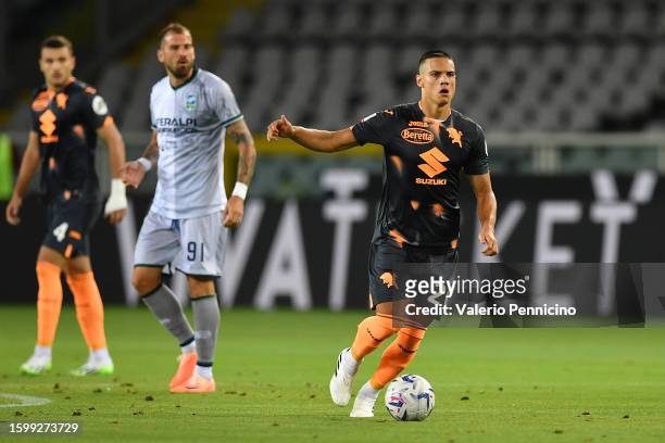 Samuele Ricci of Torino FC in action during the Coppa Italia Round of 32 match between Torino FC and Feralpisalo at Stadio Olimpico Grande Torino on...