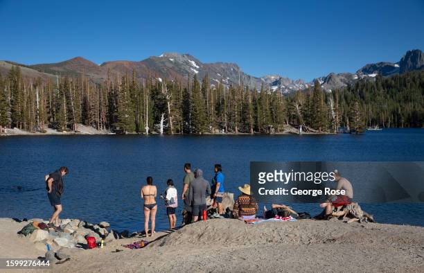Horseshoe Lake, located at the top end of the Mammoth Lakes chain, is viewed on August 5 in Mammoth Lakes, California. Following a series of winter...
