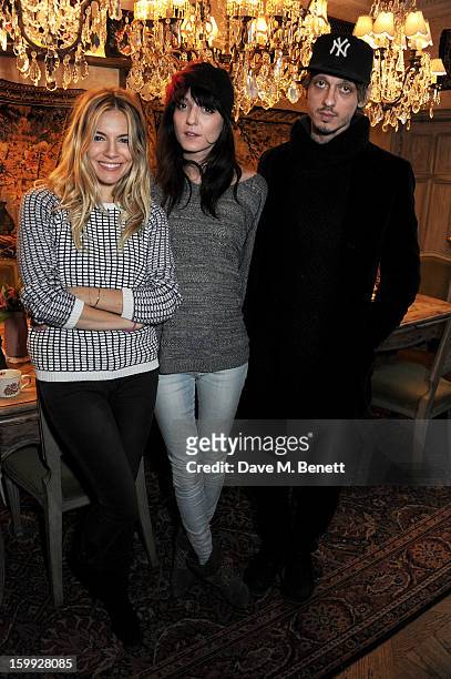 Sienna Miller, Irina Lazareanu and Keir Knight attend afternoon tea hosted by Savannah Miller to celebrate the launch of the Savannah Spring/Summer...
