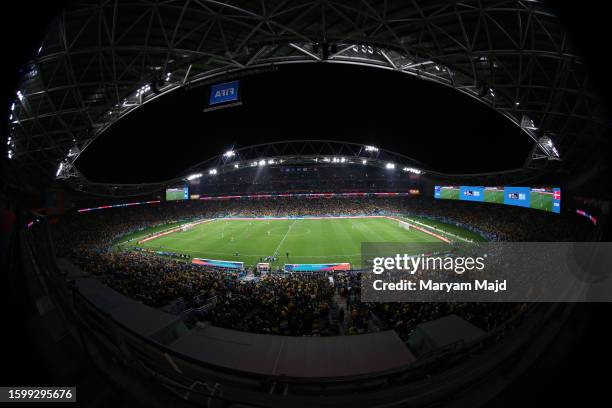 General view of Stadium Australia during the FIFA Women's World Cup Australia & New Zealand 2023 Round of 16 match between Australia and Denmark at...
