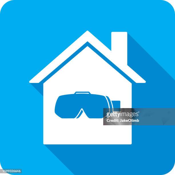 house virtual reality goggles icon silhouette 2 - camara reflex stock illustrations
