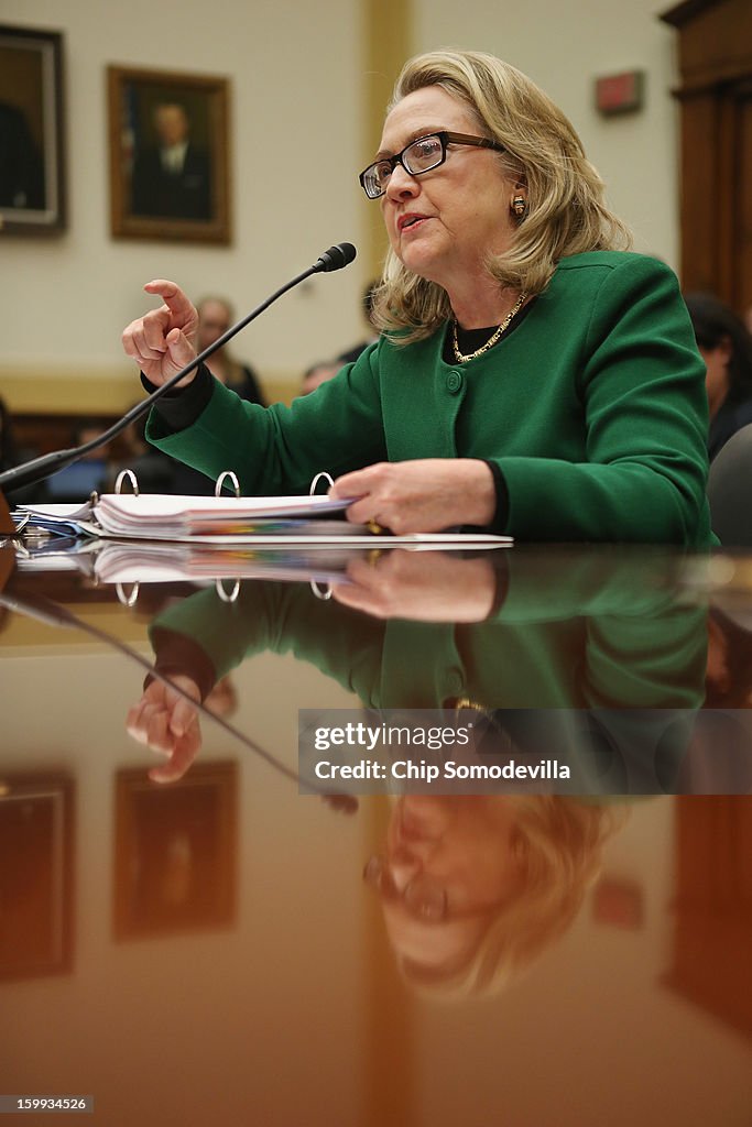 Clinton Testifies Before House Foreign Affairs Cmte On Benghazi Attacks