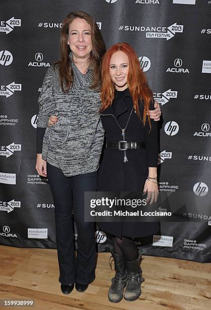 Actors Robin Weigert and Juno Temple attend the Cinema Cafe Presented by Chase Sapphire Preferred SM Panel during the 2013 Sundance Film Festival at...