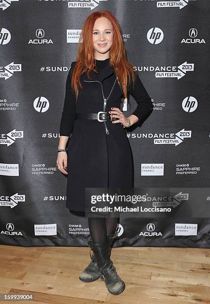 Actress Juno Temple attends Cinema Cafe Presented by Chase Sapphire Preferred SM Panel during the 2013 Sundance Film Festival at Filmmaker Lodge on...