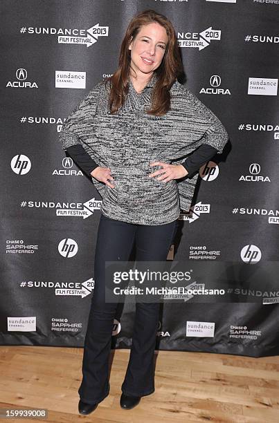 Actress Robin Weigert attends Cinema Cafe Presented by Chase Sapphire Preferred SM Panel during the 2013 Sundance Film Festival at Filmmaker Lodge on...