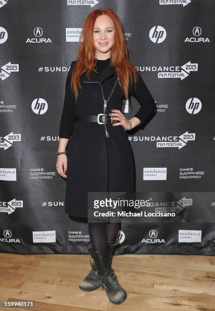 Actress Juno Temple attends Cinema Cafe Presented by Chase Sapphire Preferred SM Panel during the 2013 Sundance Film Festival at Filmmaker Lodge on...