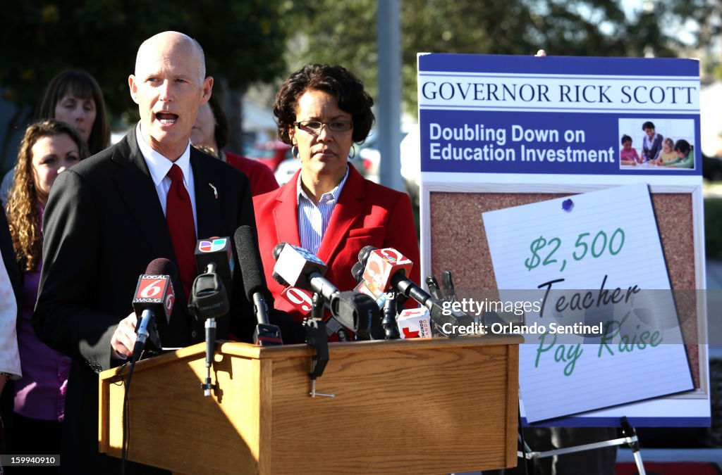 Fla. Gov. Rick Scott's proposal to raise teacher pay statewide