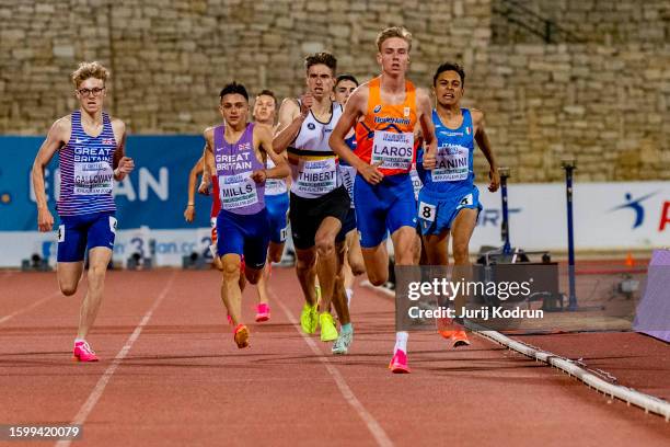 Niels Laros of Netherlands competes in Men's 1500m during European Athletics U20 Championships Jerusalem - Day One on August 07, 2023 in Jerusalem,...