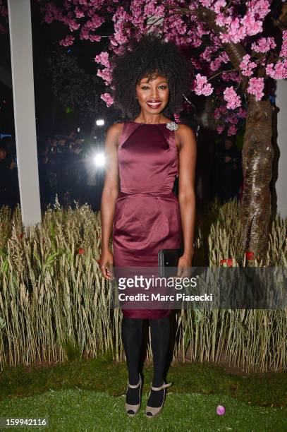 Singer Inna Modja attends the Zahia Spring/Summer 2013 Haute-Couture show as part of Paris Fashion Week at Palais De Tokyo on January 23, 2013 in...