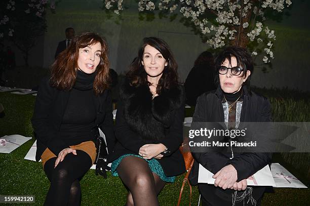 Anne Parillaud, Zabou Breitman and Dany attend the Zahia Spring/Summer 2013 Haute-Couture show as part of Paris Fashion Week at Palais De Tokyo on...