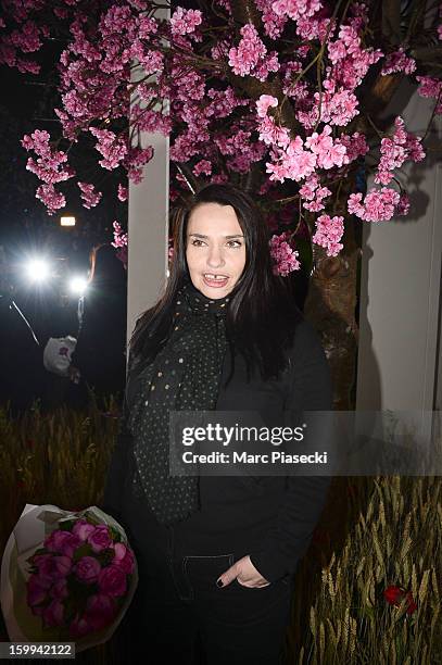 Actress Beatrice Dalle attends the Zahia Spring/Summer 2013 Haute-Couture show as part of Paris Fashion Week at Palais De Tokyo on January 23, 2013...