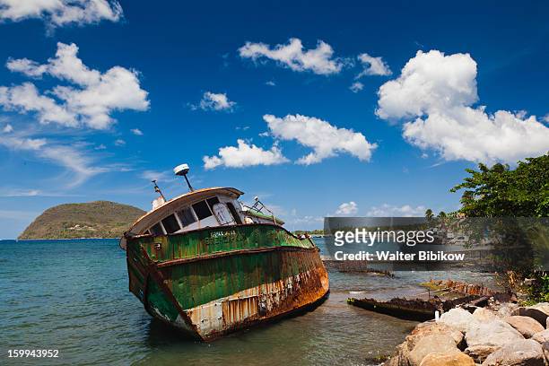 portsmouth, dominica, shipwrecks - dominica stock pictures, royalty-free photos & images