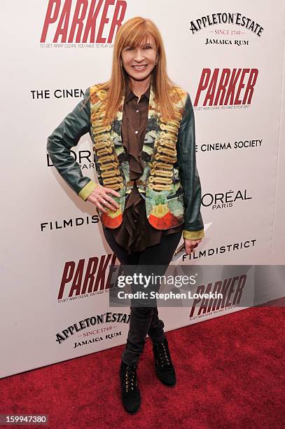 Designer Nicole Miller attends a screening of "Parker" hosted by FilmDistrict, The Cinema Society, L'Oreal Paris and Appleton Estate at MOMA on...