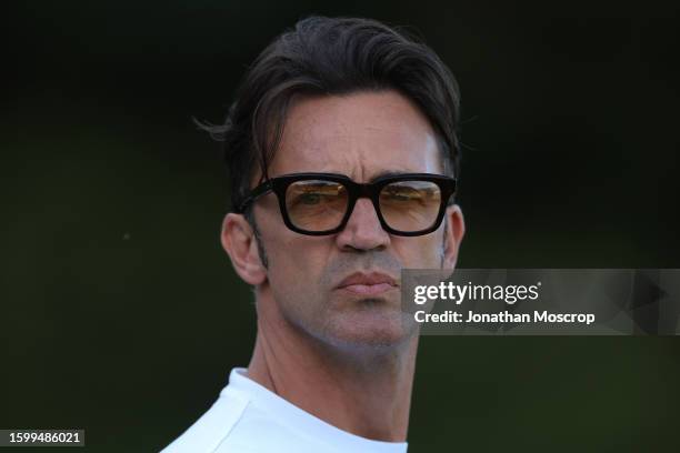 Nicola Legrottaglie UC Sampdoria Director of Sport looks on prior to the Pre-Season Friendly match between Novara Calcio and UC Sampdoria at Stadio...