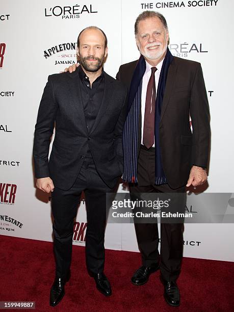 Actor Jason Statham and director Taylor Hackford attend the FilmDistrict with The Cinema Society, L'Oreal Paris & Appleton Estate screening of...