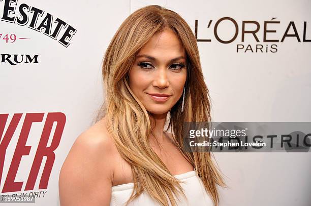 Jennifer Lopez attends a screening of "Parker" hosted by FilmDistrict, The Cinema Society, L'Oreal Paris and Appleton Estate at MOMA on January 23,...