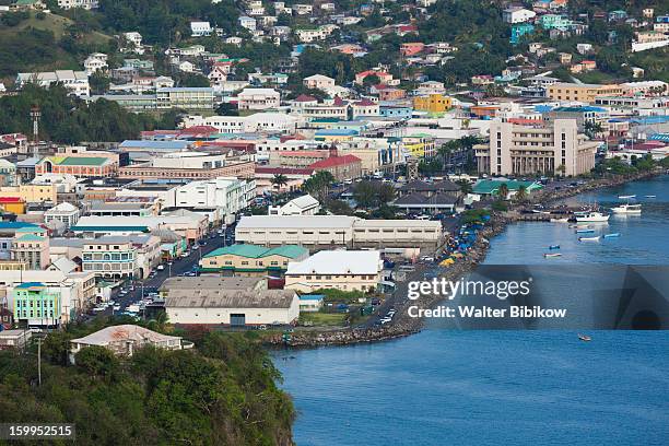 kingstown, st. vincent, city view - kingstown fotografías e imágenes de stock