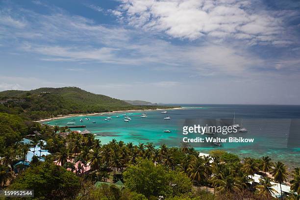 mustique, st. vincent, elevated view - mustique stock pictures, royalty-free photos & images