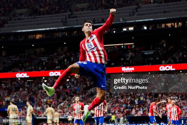 Marcos Llorente of Atletico de Madrid in action during the LaLiga EA Sports 2023/24 match between Atletico de Madrid and Granada at Civitas...