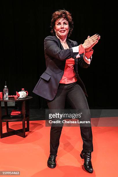 Actress Ruby Wax performs at "Ruby Wax: Out of Her Mind" at The Broad Stage on January 23, 2013 in Santa Monica, California.