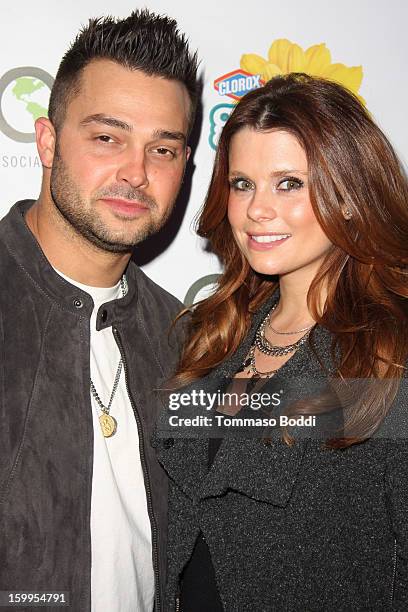 JoAnna Garcia and Nick Swisher attend the "Green Housewives" screening party held at SUR Lounge on January 23, 2013 in Los Angeles, California.