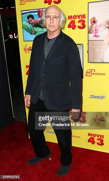 Producer/actor Larry David attends the Premiere Of Relativity Media's "Movie 43" at the TCL Chinese Theatre on January 23, 2013 in Hollywood,...