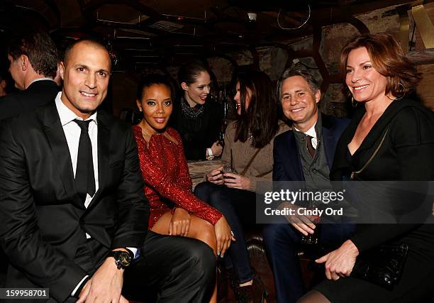 Nigel Barker, Angela Simmons, Coco Rocha, Hilary Rhoda, Jason Binn and LuAnn de Lesseps attend DuJour Magazine Gala with Coco Rocha and Nigel Barker...