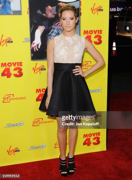 Actress Ashley Tisdale arrives at the Los Angeles Premiere "Movie 43" at Grauman's Chinese Theatre on January 23, 2013 in Hollywood, California.