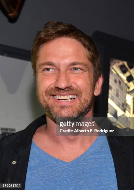 Actor Gerard Butler attends Relativity Media's "Movie 43" Los Angeles Premiere After Party held at Madame Tussauds Hollywood on January 23, 2013 in...