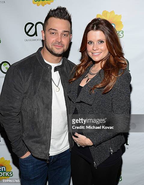 Professional baseball player Nick Swisher and actress JoAnna Garcia Swisher attend Celebrities and the EMA Help Green Works Launch New Campaign at...