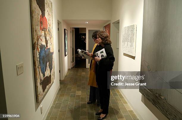 General view of atmosphere during the Art Los Angeles Contemporary Reception at the home of Gail and Stanley Hollander on January 23, 2013 in Los...