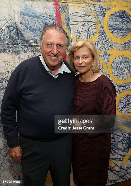 Stanley Hollander and Gail Hollander attend the Art Los Angeles Contemporary Reception at the home of Gail and Stanley Hollander on January 23, 2013...